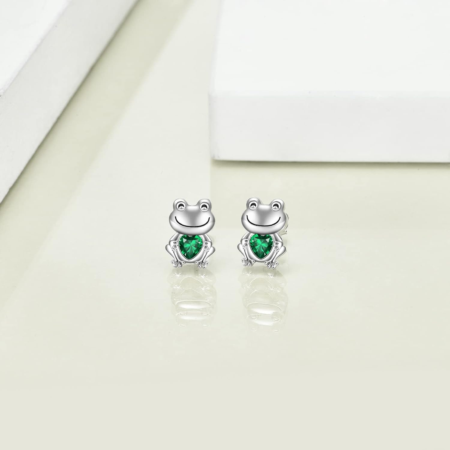 Cute Animal Stud Earrings – Sterling Silver Frog, Jewelry Gift for Women