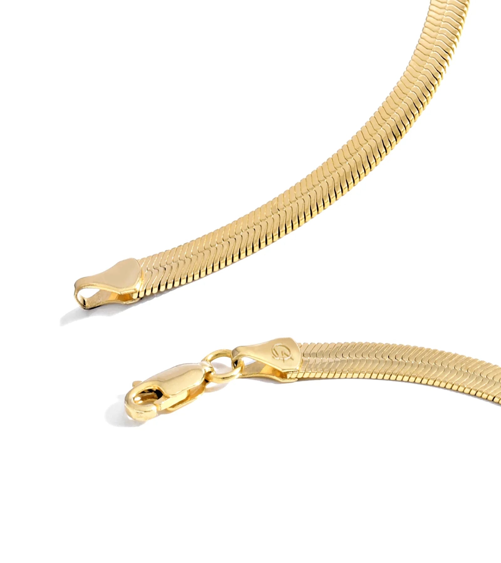 Gold Chain Necklace Collection – 14K Solid Yellow Gold Filled Herringbone & Snake Chains for Women and Men, 4.0mm