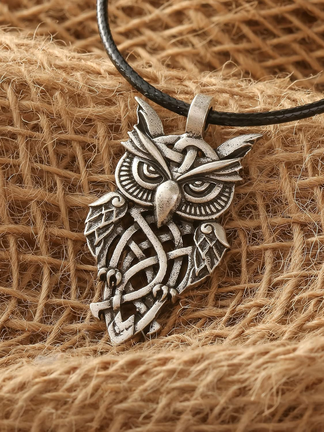 Antique Owl Necklace – Animal Totem Pendant Jewelry Gift for Men & Women