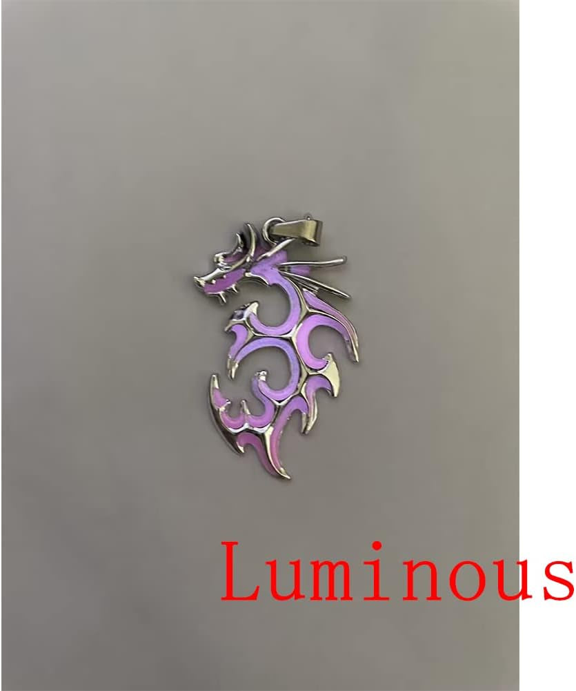 Dragon Necklace – Stainless Steel Glow in the Dark Pendant for Women & Men | Unique Summer Graduation Jewelry Gift