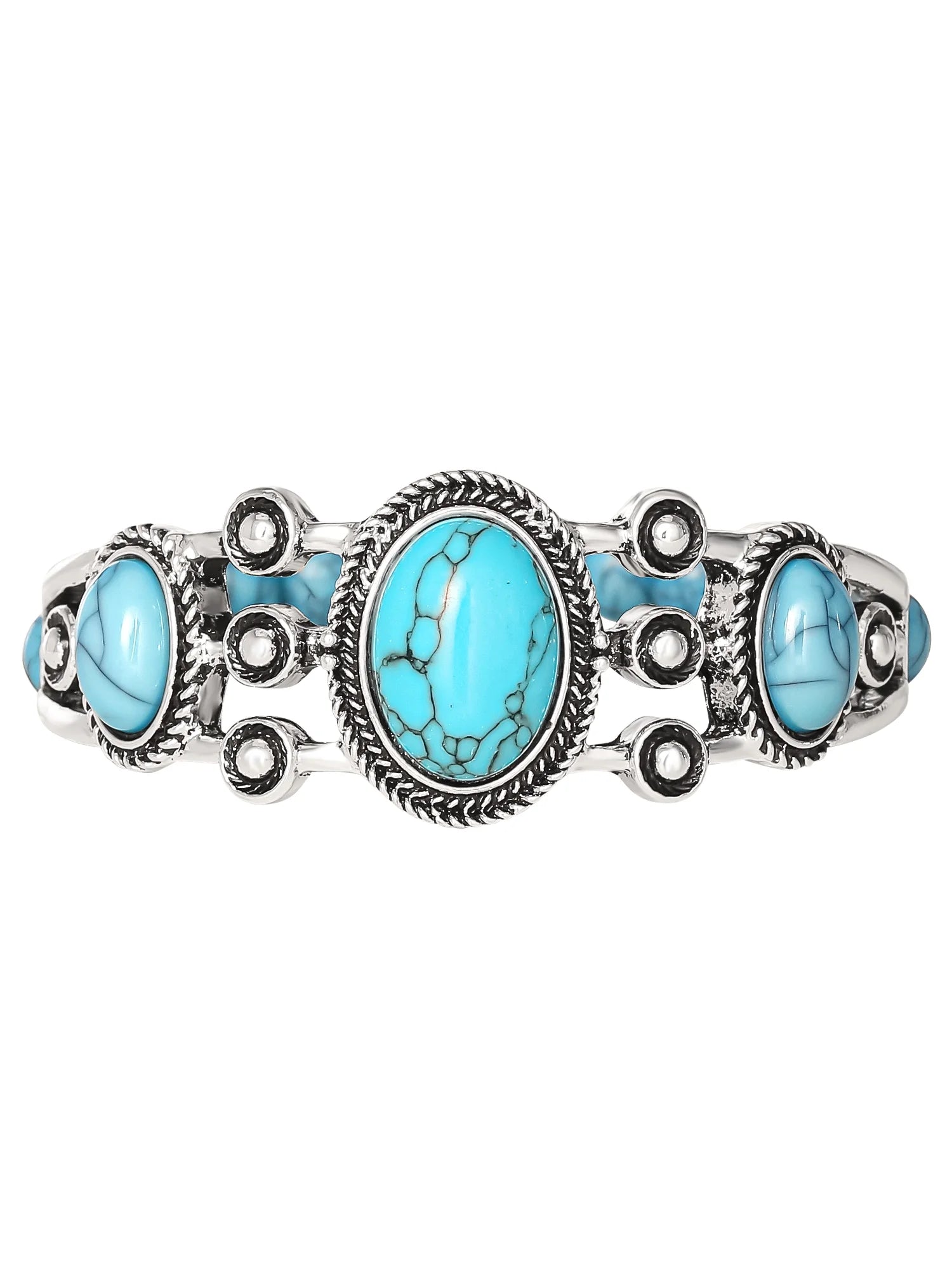 Faux Turquoise Stone Stretch Bracelet – Boho Chic Beaded Bracelet for Women & Teens
