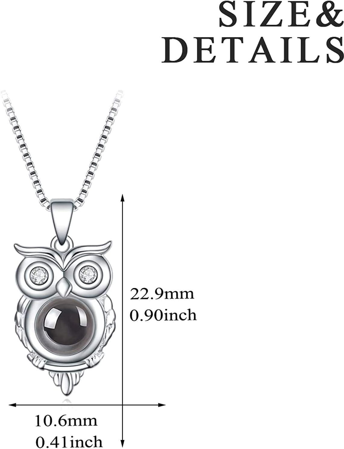 925 Sterling Silver Owl Pendant Necklace – “I Love You 100 Languages” Love Owl Jewelry Gift for Women & Girlfriend