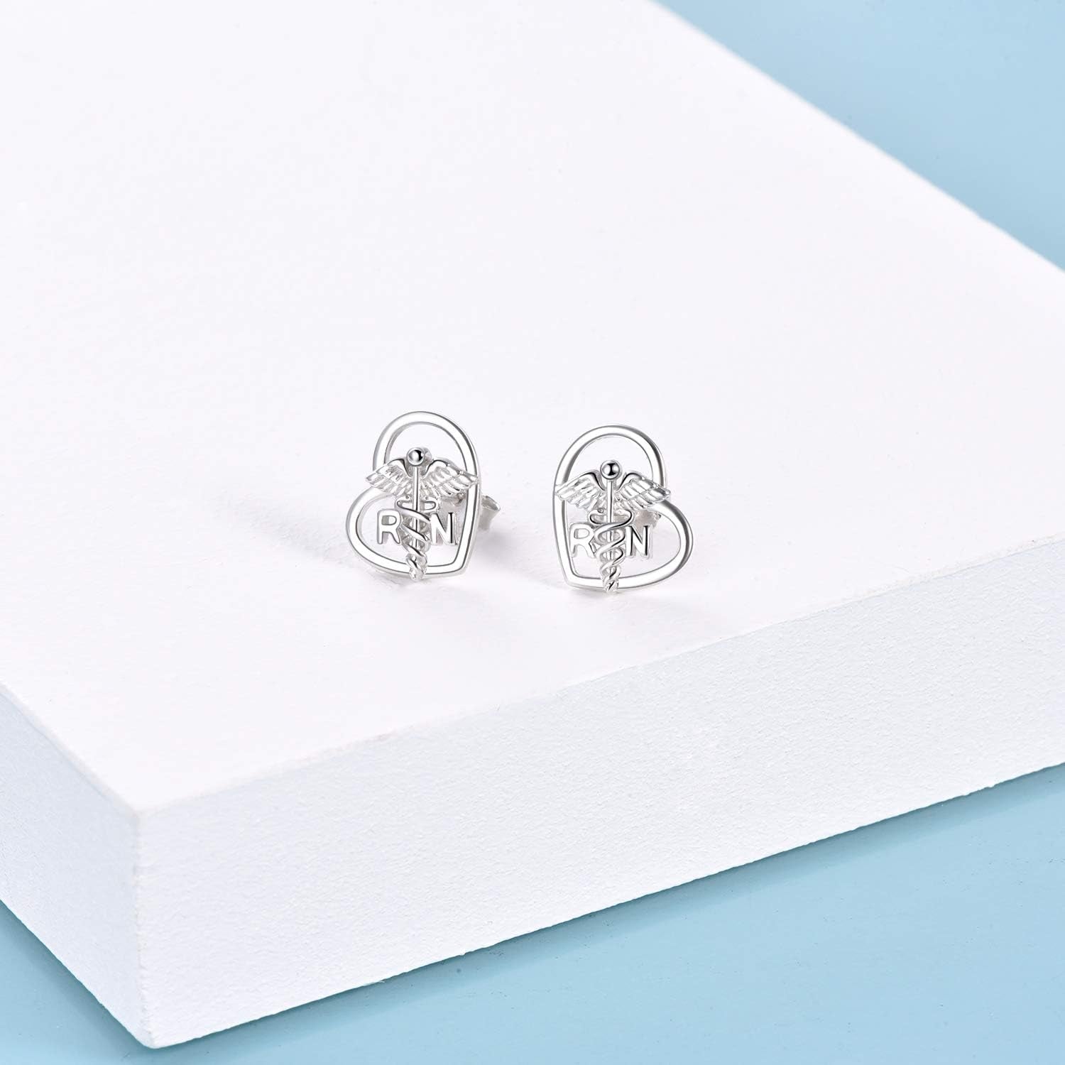 Nursing Themed Stud Earrings – Sterling Silver Jewelry Gift for Nurses