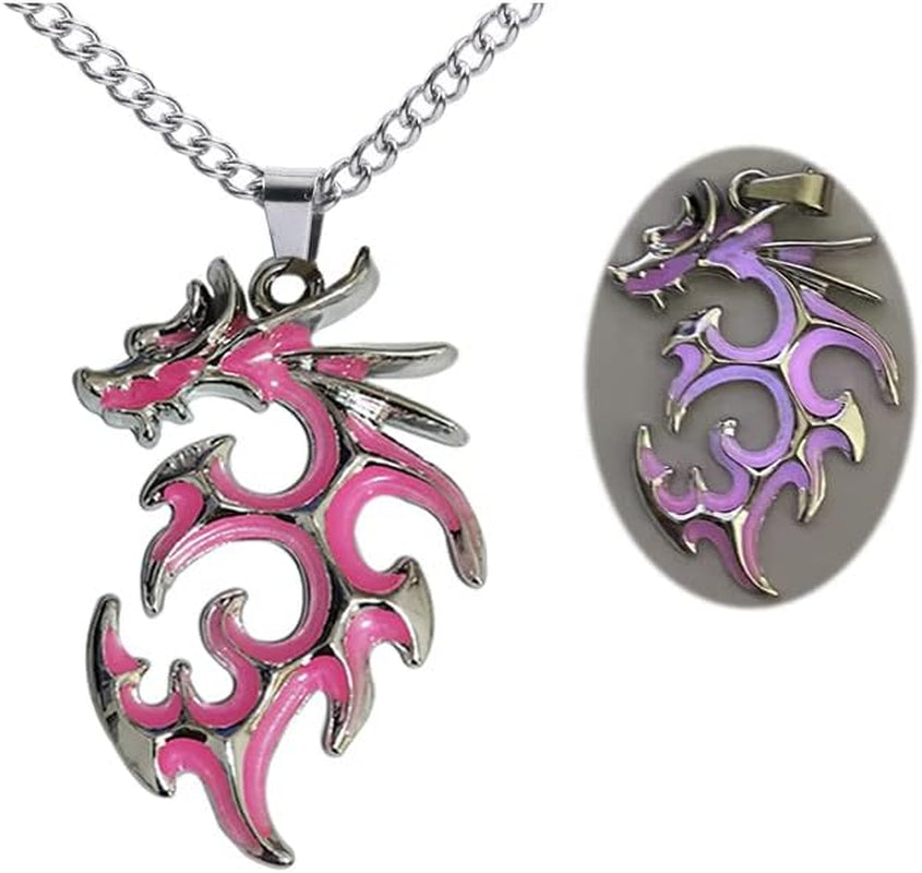 Dragon Necklace – Stainless Steel Glow in the Dark Pendant for Women & Men | Unique Summer Graduation Jewelry Gift