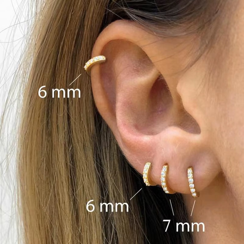 Lumière Mini Crystal Hoop Earrings – Sleek Shine with Subtle Sparkle, Elegant Everyday Jewelry