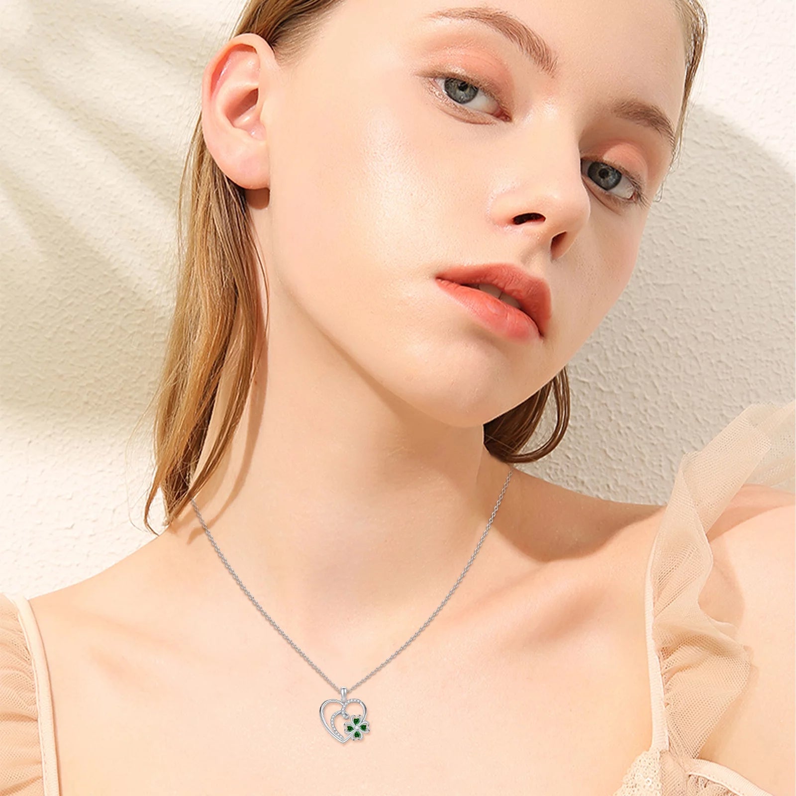 925 Sterling Silver Heart Necklace for Women – 4 Leaf Clover Pendant Jewelry Gift for Mom, Daughter, or Wife – Mother’s Day, Birthday, or Anniversary