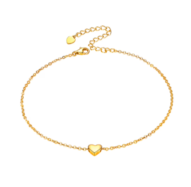 π Gold Plated Heart Anklet for Women