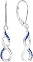 Infinity Dangle Drop Earrings – 925 Sterling Silver Leverback Birthstone Jewelry for Women