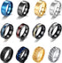 12Pcs 8mm Stainless Steel Fidget Spinner Rings Set – Anxiety Relief Chain Rings with Dragon Pattern for Men & Women (Sizes 7–11)