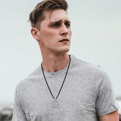 Viking Valknut Necklace for Men &amp; Women – 925 Sterling Silver Pendant with Runes &amp; Vegvisir Symbol