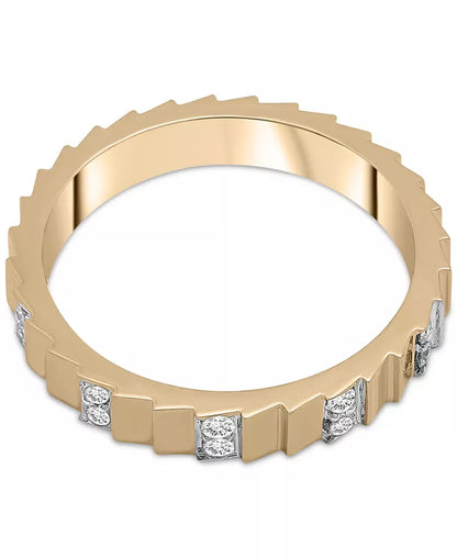 Diamond Textured Band Ring – 1/6 Ct. T.W., Gold Vermeil, Created for Macy’s