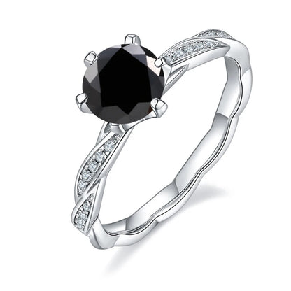 6.5mm 1.0Ct Pink, Blue, or Yellow Moissanite Ring – 925 Sterling Silver Wedding &amp; Engagement Ring for Women