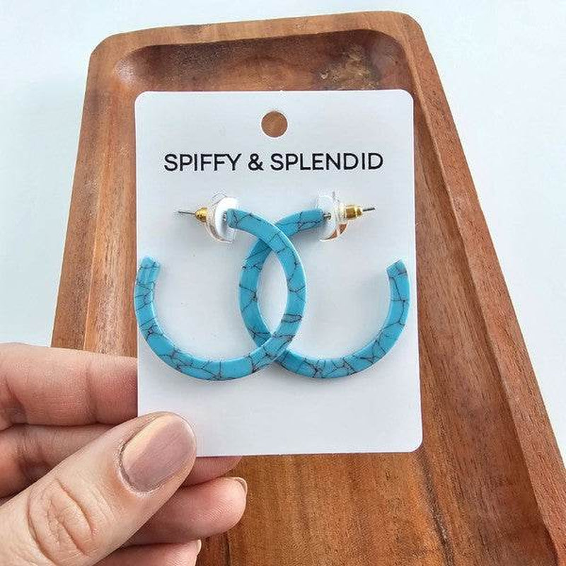 Camy Hoops – Vibrant Turquoise Hoop Earrings, Lightweight &amp; Stylish