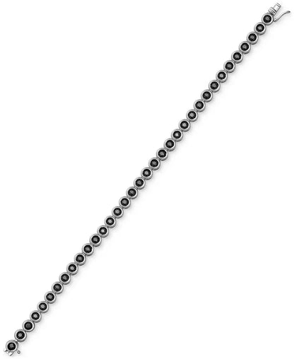Men’s Black Diamond Tennis Bracelet – 3-1/2 Ct. T.W., Sterling Silver