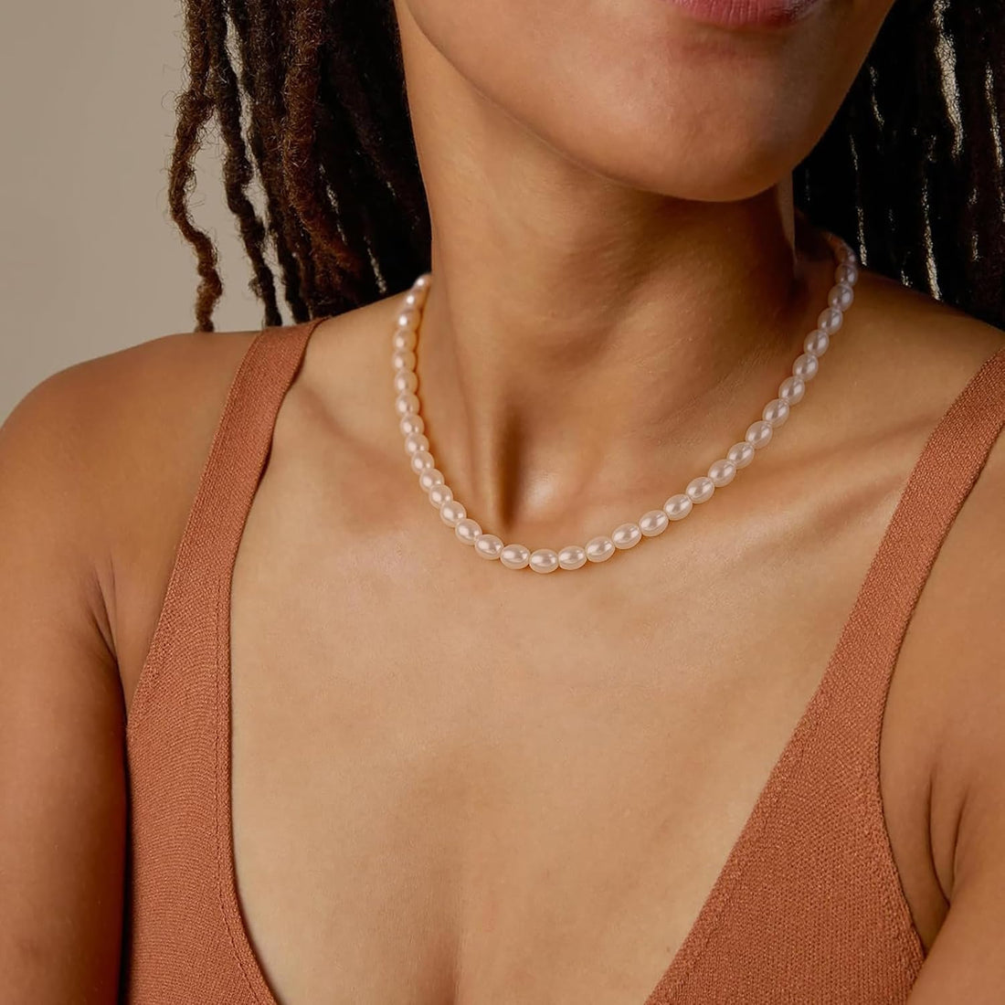 Pearl Choker Necklace for Women – Dainty Handmade Strands with Adjustable Chain, Vintage Jewelry