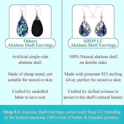 Abalone Shell Earrings for Women – Boho Beach Style in 925 Sterling Silver