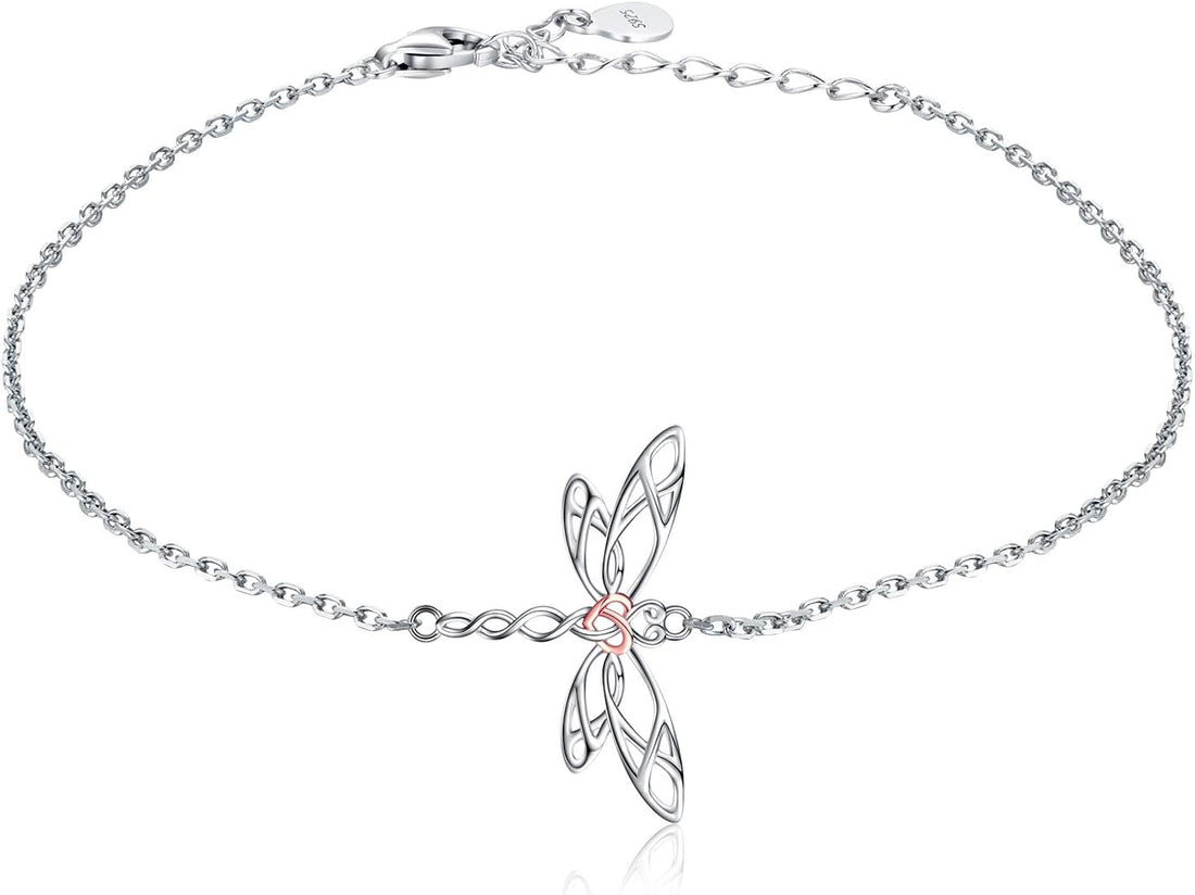 🐉 Sterling Silver Dragonfly Bracelet for Women