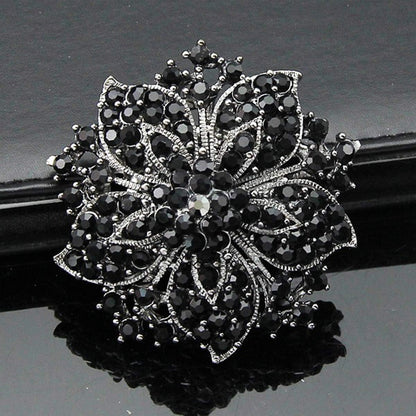 Seven Wolves All-Match Bridal Bouquet Brooch – Large Crystal Rhinestone Wedding Pin for Women