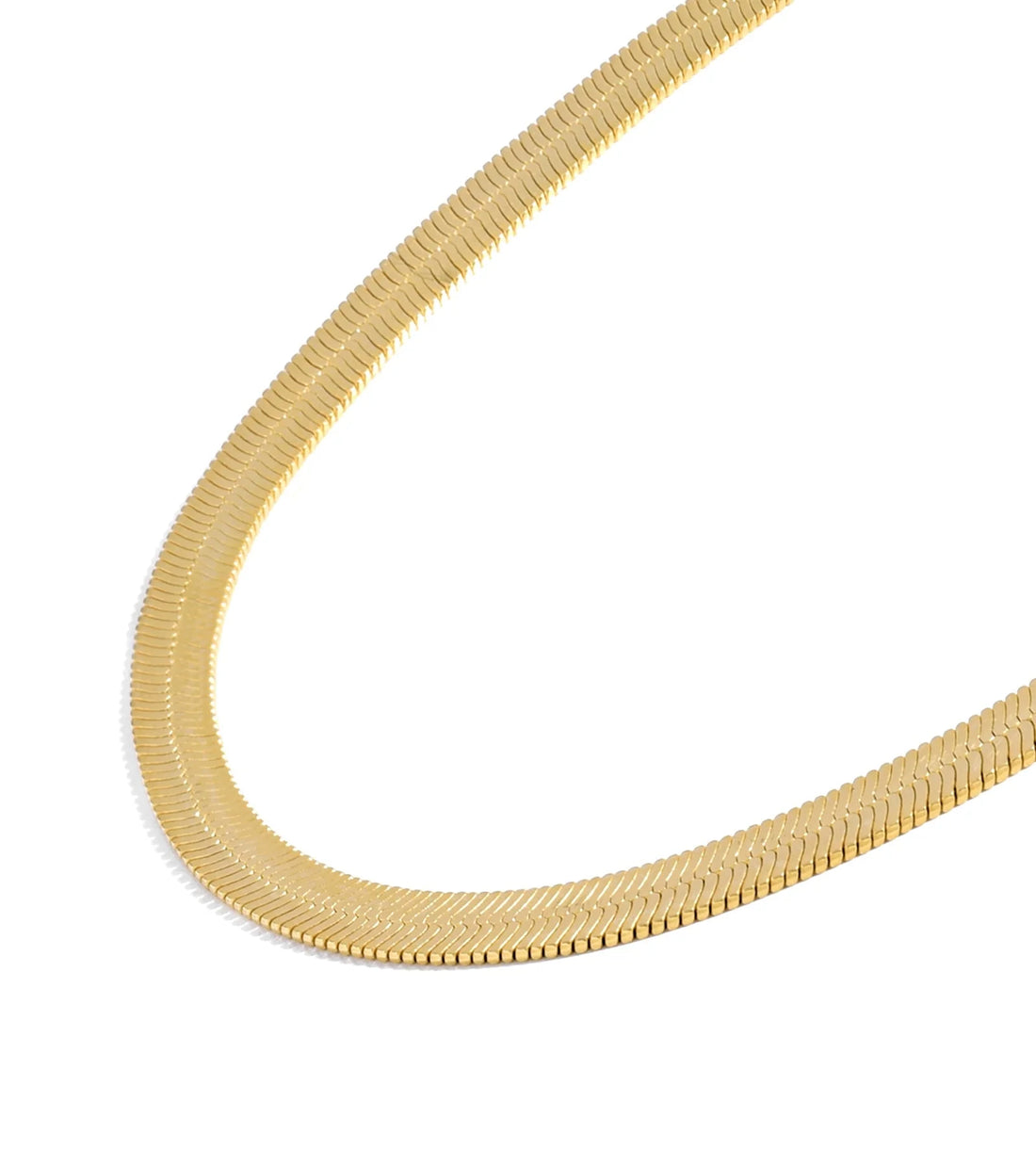 Gold Chain Necklace Collection – 14K Solid Yellow Gold Filled Herringbone &amp; Snake Chains for Women and Men, 4.0mm