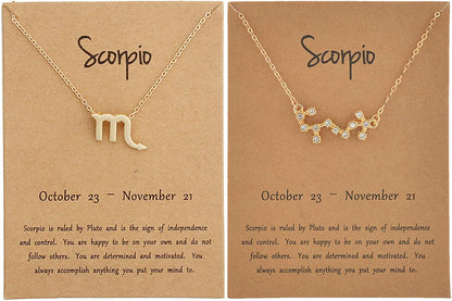 2PCS Zodiac Sign Necklace for Women