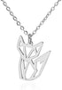 Fox Necklace in Rose Gold – Origami Fox Pendant Necklace for Women, Animal Jewelry Gift