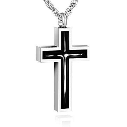 Cross Ashes Necklace – Cremation Memorial Jewelry for Human Ashes
