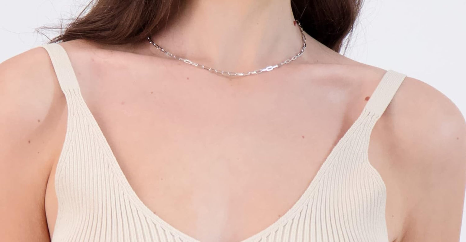Pori Jewelry Sterling Silver Paperclip Chain Necklaces – Multiple Sizes &amp; Lengths (16&quot; to 36&quot;)