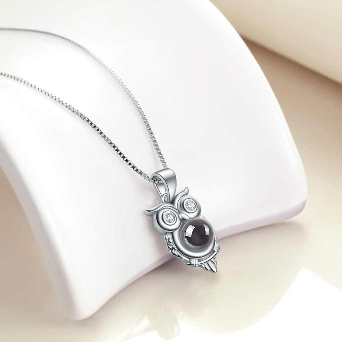 925 Sterling Silver Owl Pendant Necklace – “I Love You 100 Languages” Love Owl Jewelry Gift for Women &amp; Girlfriend