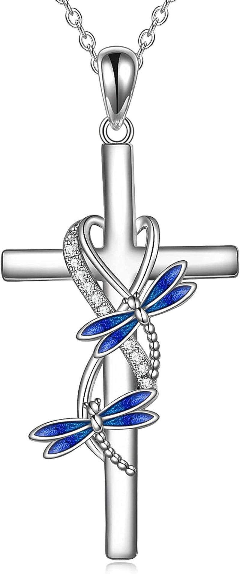 Cross Necklace for Women 925 Sterling Silver Cross Pendant Necklace Animal Jewelry Christmas Gifts for Women Mother Grandma