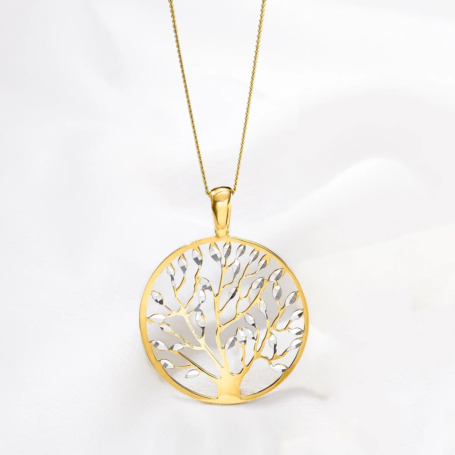 Italian 18Kt Gold over Sterling Cut-Out Tree of Life Pendant Necklace – Women’s Fine Jewelry