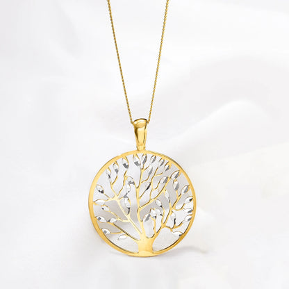 Italian 18Kt Gold over Sterling Cut-Out Tree of Life Pendant Necklace – Women’s Fine Jewelry