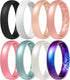 Women’s Silicone Anniversary Rings – 5.5mm Wide, 2mm Thick Flexible Rubber Bands for Workout & Everyday Wear