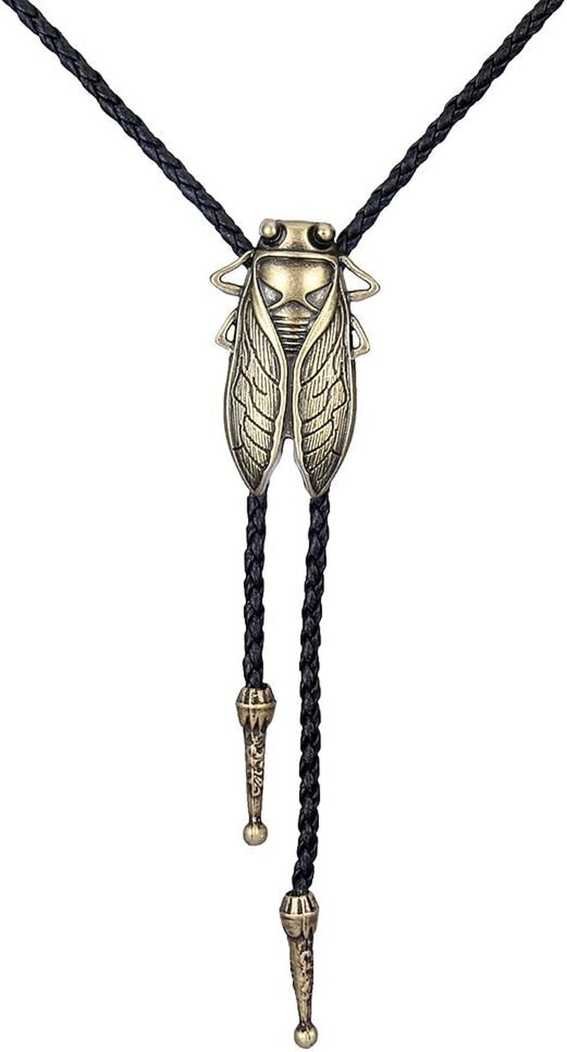 Vintage Western Cowboy Bolo Tie – Leather Rope Necktie with Classic Western Pendant | Retro Cowboy Necklace for Men &amp; Women