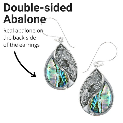 Abalone Shell Earrings for Women – Boho Beach Style in 925 Sterling Silver