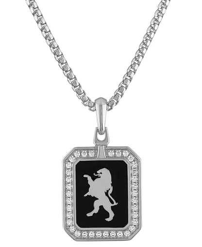 Men’s Crest of Bohemia Diamond Pendant Necklace – 1/2 Ct. T.W. in Sterling Silver | 24&quot; + 2&quot; Extender Chain