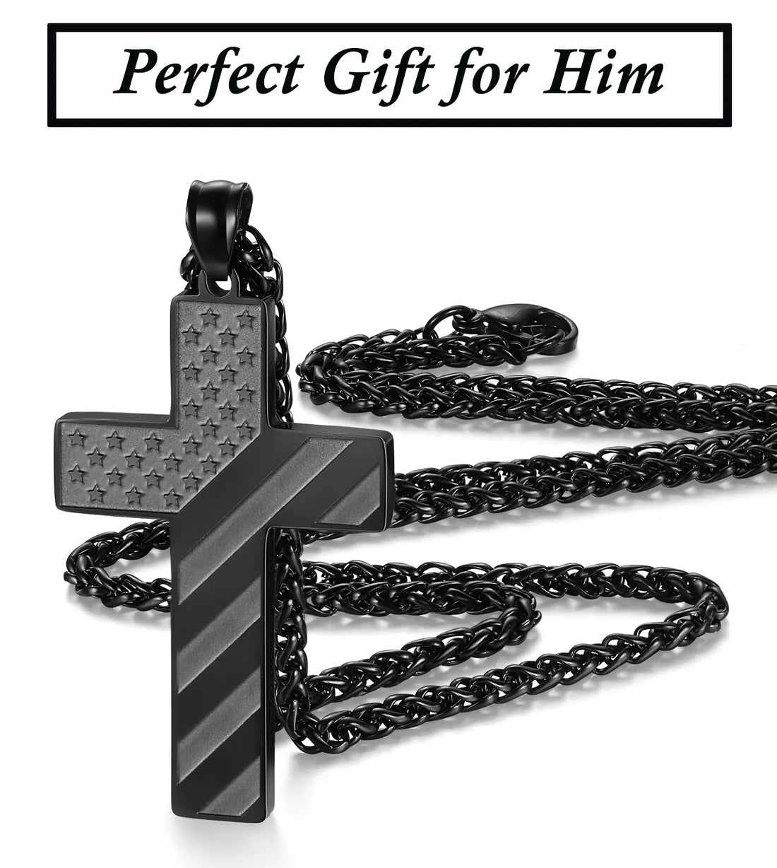 Cross Necklace for Teen Boys &amp; Men – Christian Pendant Chain Gift for 16-Year-Old Son, Boyfriend, Husband