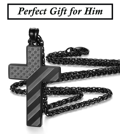 Cross Necklace for Teen Boys &amp; Men – Christian Pendant Chain Gift for 16-Year-Old Son, Boyfriend, Husband