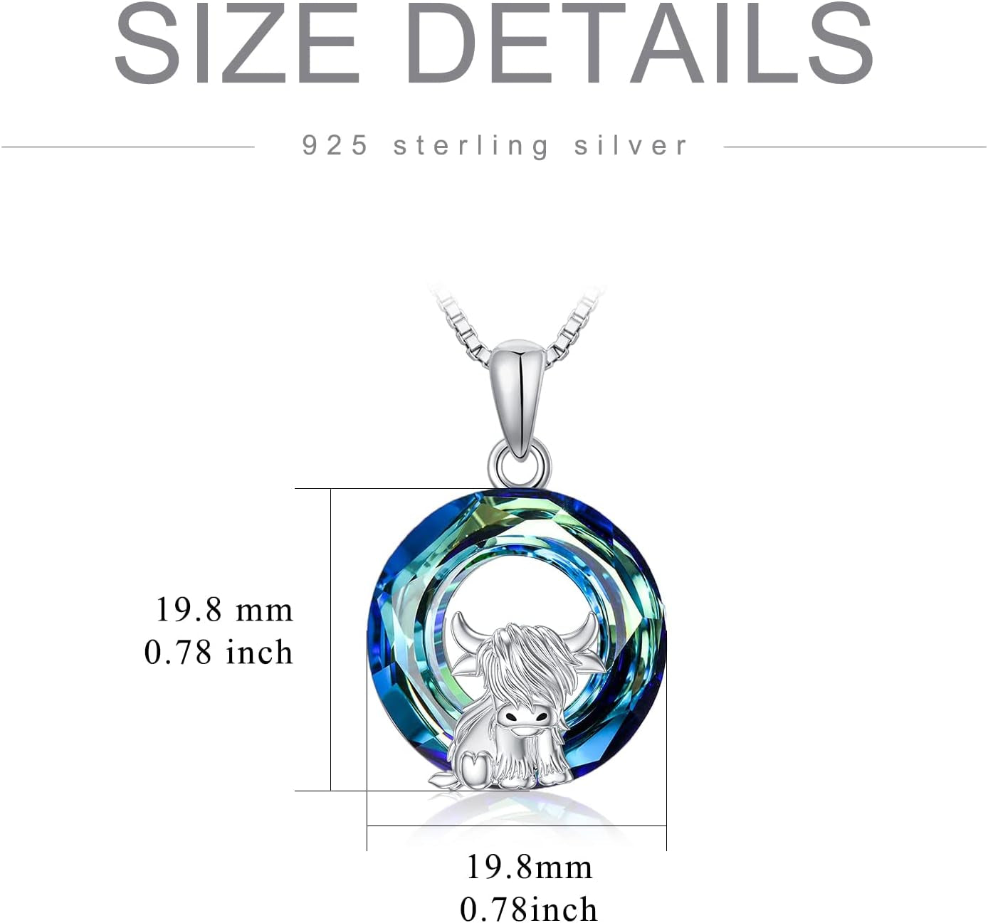 Highland Cow Necklace &amp; Ankle Jewelry – 925 Sterling Silver Highland Cow Pendant