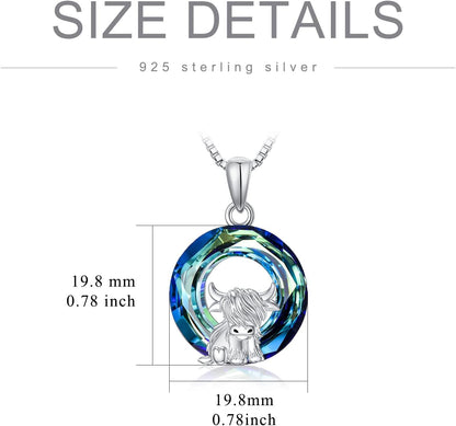 Highland Cow Necklace &amp; Ankle Jewelry – 925 Sterling Silver Highland Cow Pendant