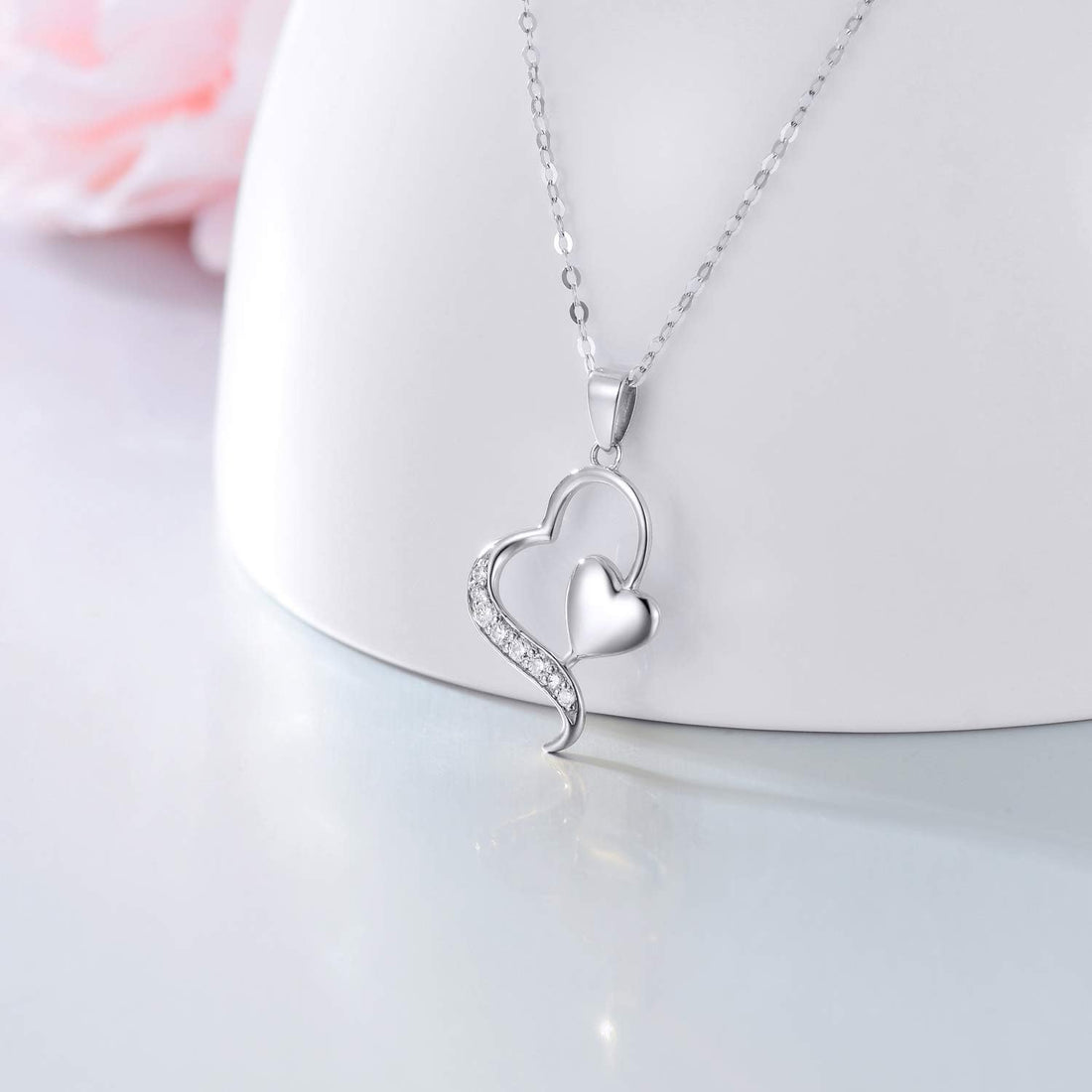 14K Gold Diamond Heart Pendant Necklace – 0.1 Ct Fine Jewelry for Women, Anniversary &amp; Love Gift, 16–18 Inch