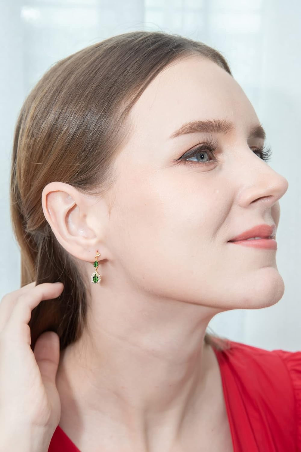 Sterling Silver Teardrop Dangle Earrings – Genuine, Created, or Simulated Gemstones