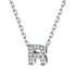 Sterling Silver Heart Initial Necklace – Tiny CZ Letter Pendant Choker Jewelry for Women