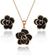 Rose Flower Necklace & Earrings Set for Women – 18K Gold Plated, Hypoallergenic Jewelry Set