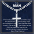 Silver Cross Necklace for Men – Stainless Steel Pendant Chain Gift from Girlfriend or Wife