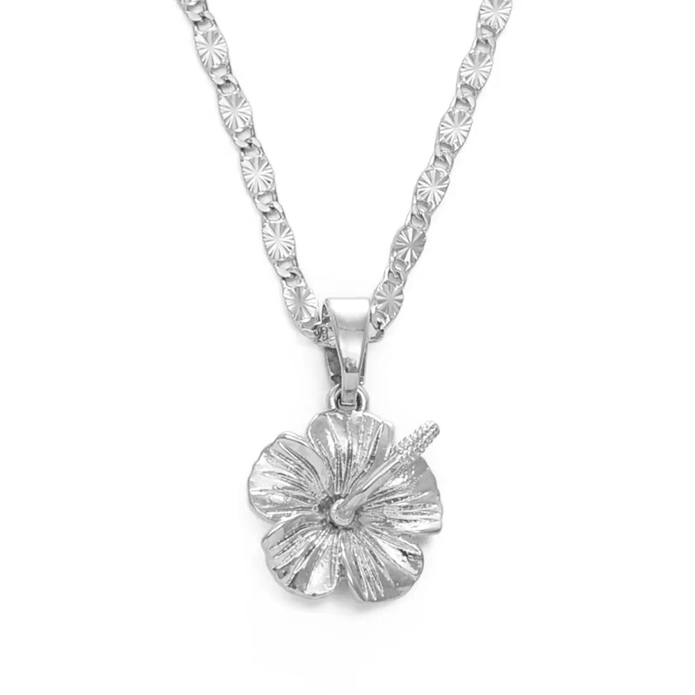 Hawaiian Hibiscus Flower Pendant Necklace – Sterling Silver Symbol of Love, Culture &amp; Tropical Beauty