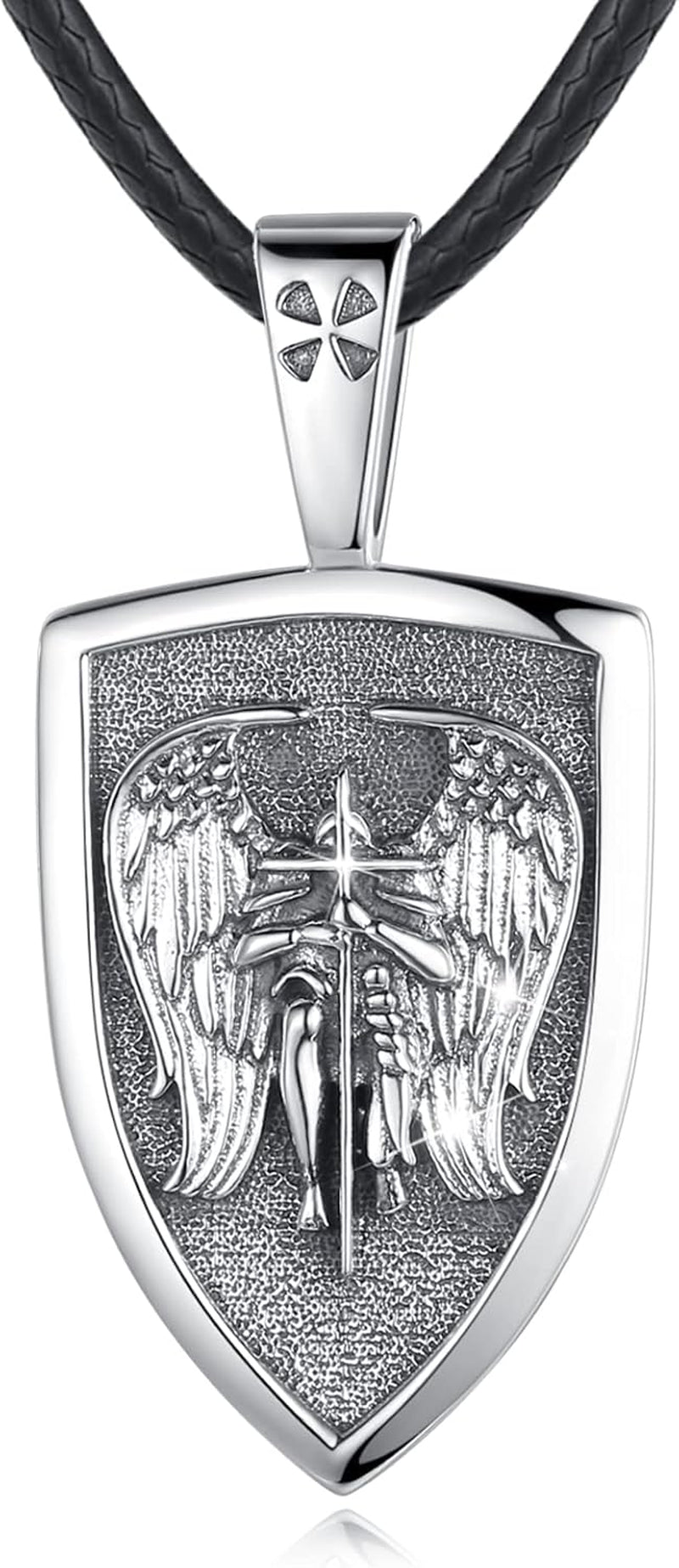Saint Necklace Sterling Silver 925 – Protection Jewelry Pendant for Men &amp; Women