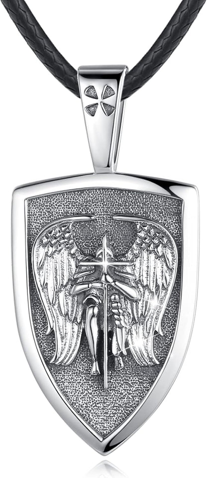 Saint Necklace Sterling Silver 925 – Protection Jewelry Pendant for Men &amp; Women