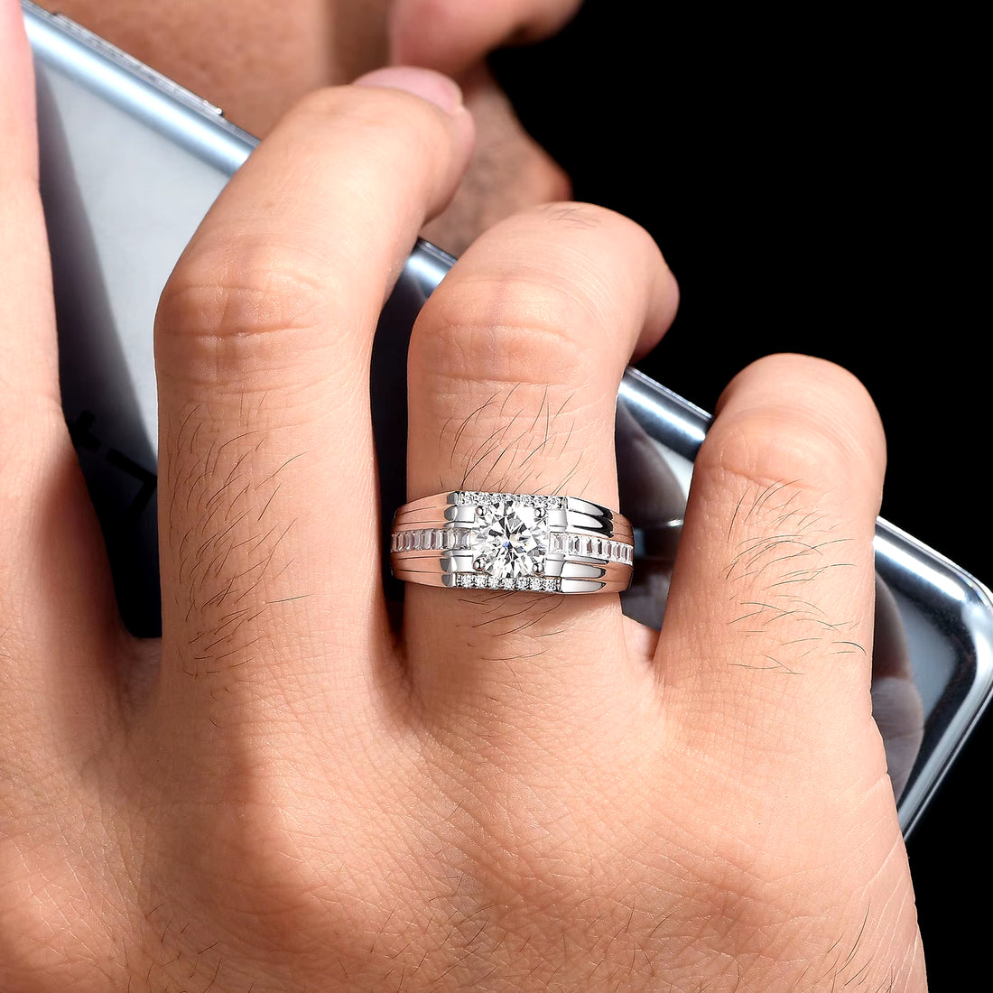 Newshe Genuine 925 Sterling Silver Men&
