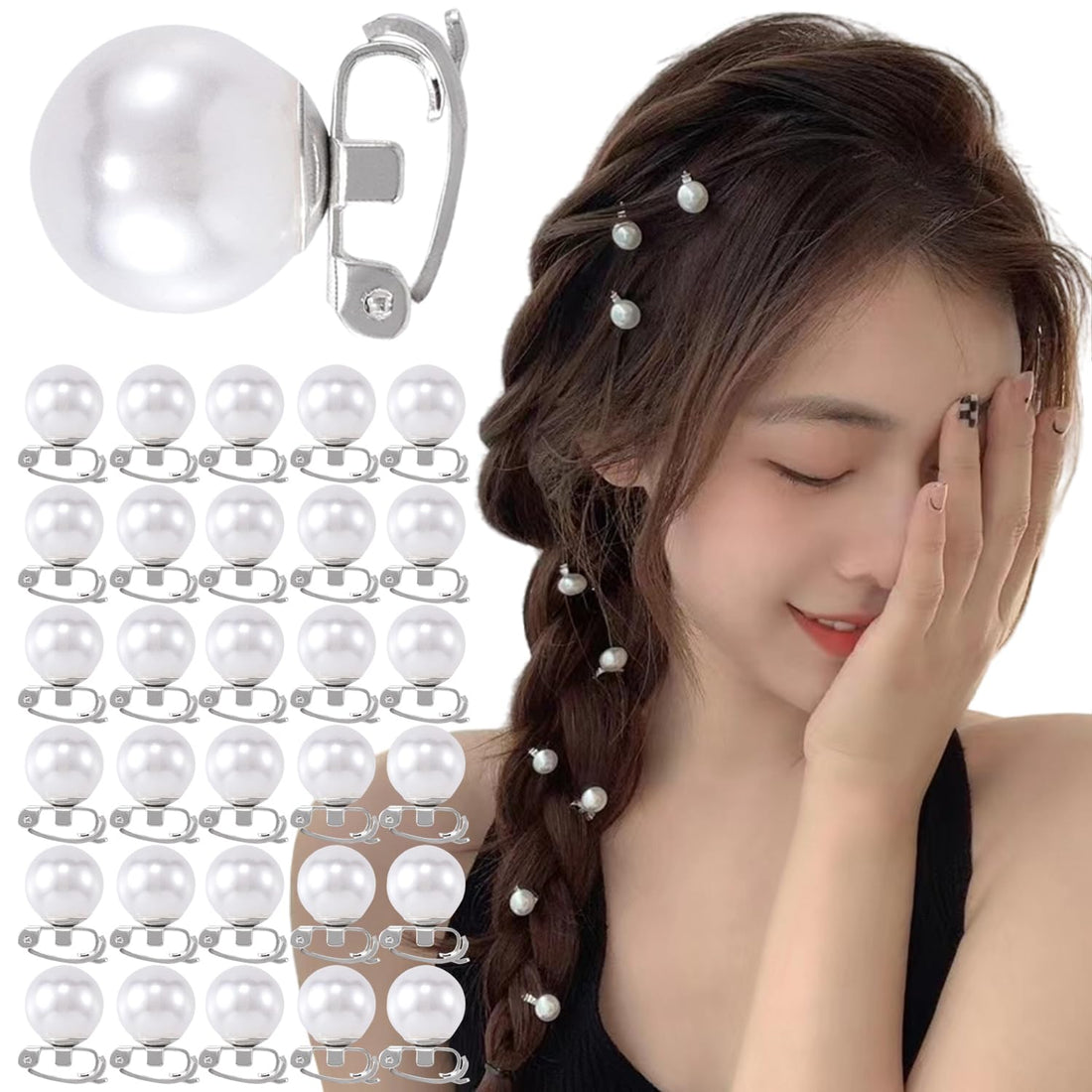 ✨ 30Pcs Mini Pearl Hair Pins – Elegant White Pearl Hair Accessories for Women &amp; Girls
