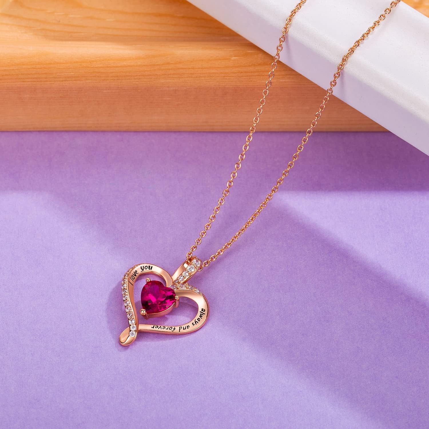 A timeless heart necklace with personalized birthstone sparkle—crafted for love and lasting memories.